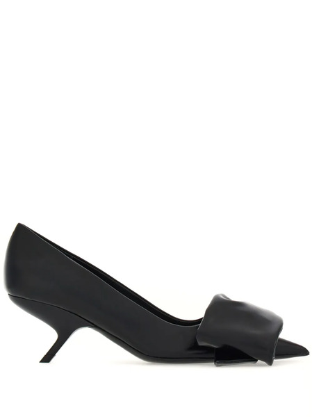  Ferragamo Oversized-bow Leather Pumps - Black 