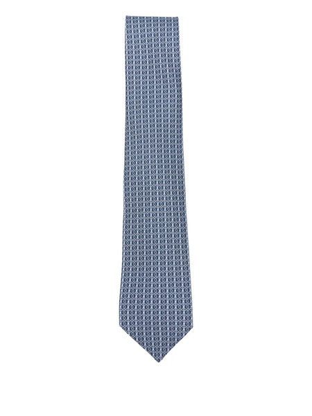  Ferragamo Patterned Silk Tie - Blue 