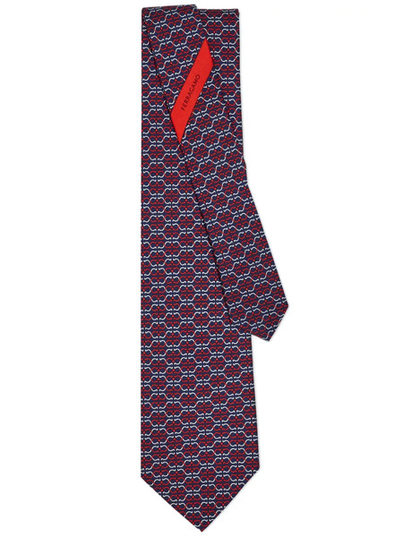  Ferragamo Patterned Tie - Blue 