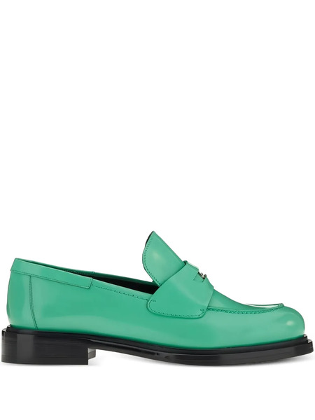  Ferragamo Peny-strap Leather Loafers - Green 