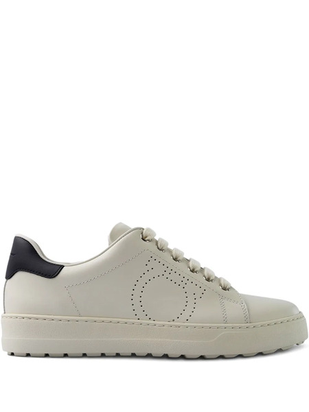  Ferragamo Perforated Heel Sneaker - White 