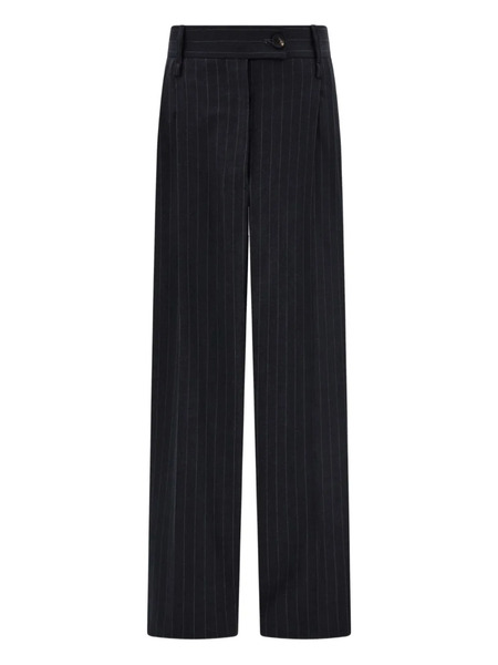  Ferragamo Pinstripe Pleated Trousers - Grey 