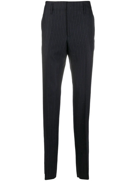  Ferragamo Pinstriped Straight-leg Trousers - Blue 