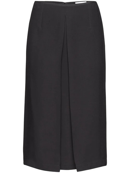  Ferragamo Pleat-detail Midi Skirt - Black 