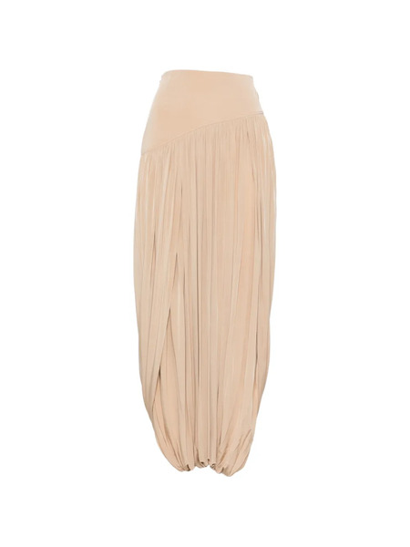  Ferragamo Pleated Ruffle-hem Maxi Skirt - Neutrals 
