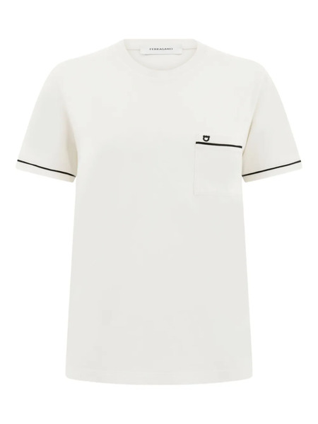  Ferragamo Pocket Gancini Trim T-shirt - Neutrals 