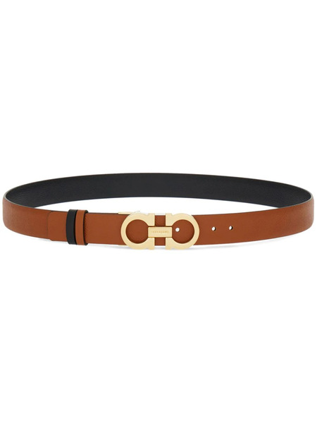  Ferragamo Reversible Gancini Leather Belt - Brown 