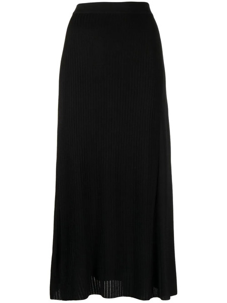  Ferragamo Ribbed-knit A-line Skirt - Black 