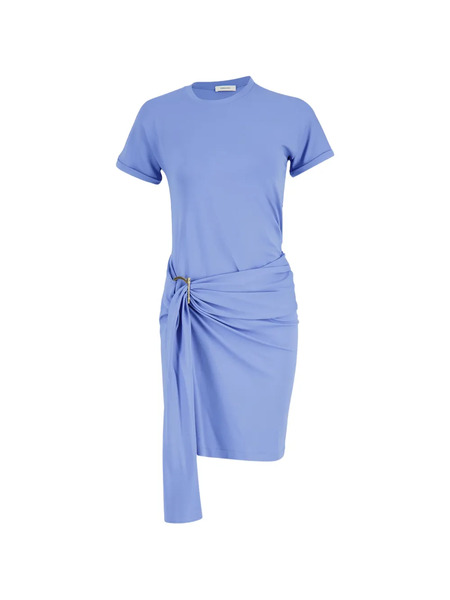  Ferragamo Ring-detail Draped Mini Dress - Purple 