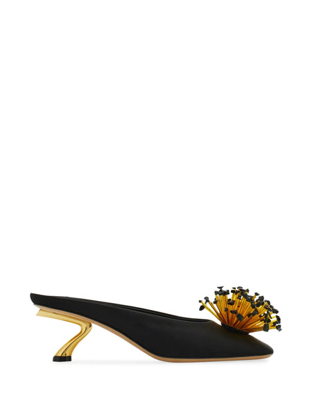  Ferragamo S-shaped Heeled Mules - Black 