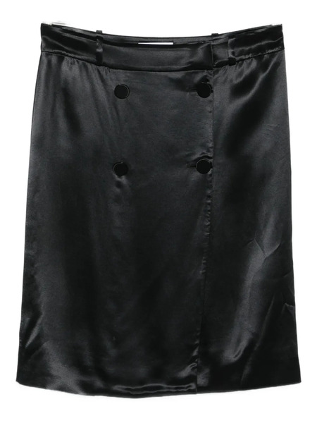  Ferragamo Satin Midi Skirt - Black 