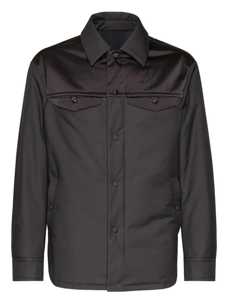  Ferragamo Satin-panel Shirt Jacket - Black 