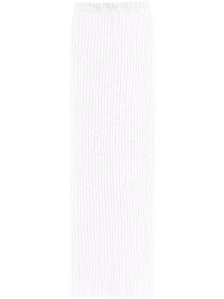  Ferragamo Side-slit Knit Skirt - White 