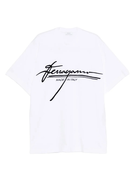  Ferragamo Signature-logo T-shirt - White 