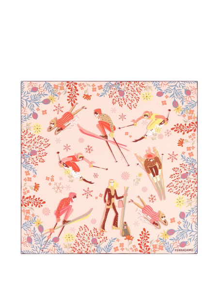  Ferragamo Silk Scarf - Pink 