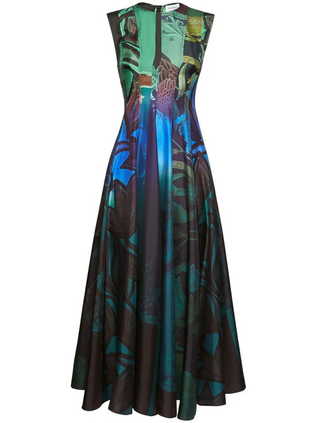  Ferragamo Sleeveless Graphic-print Dress - Multicolour 