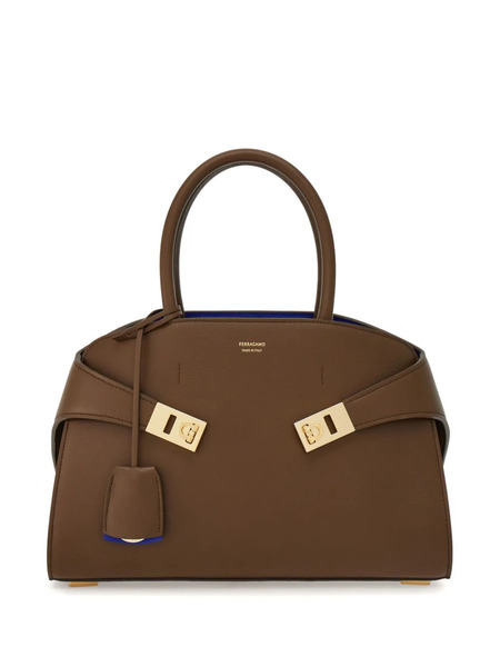  Ferragamo Small Hug Leather Tote Bag - Brown 