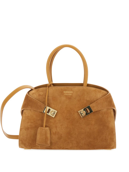  Ferragamo Small Top Handle Tote Bag - Brown 