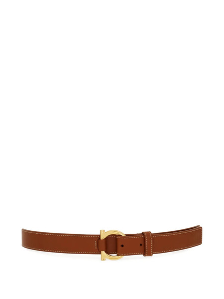  Ferragamo Stitched Gancini Belt - Brown 