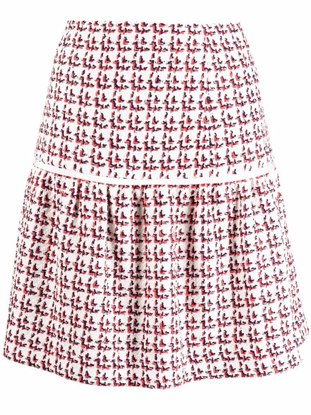  Ferragamo Textured A-line Skirt - White 