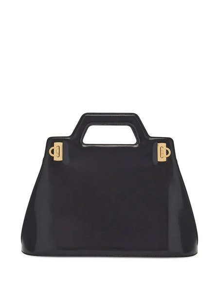  Ferragamo Top-handle Leather Tote Bag - Black 
