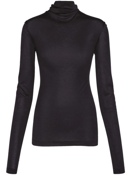  Ferragamo V-back Silk-blend Top - Black 