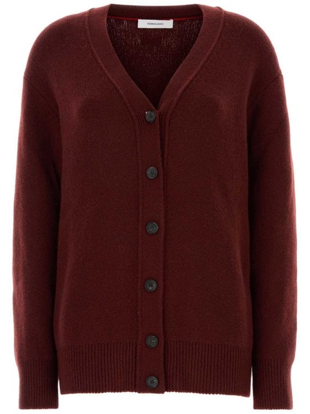  Ferragamo V-neck Cardigan - Red 