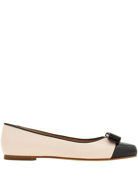  Ferragamo Varina Leather Ballerina Shoes - Pink 