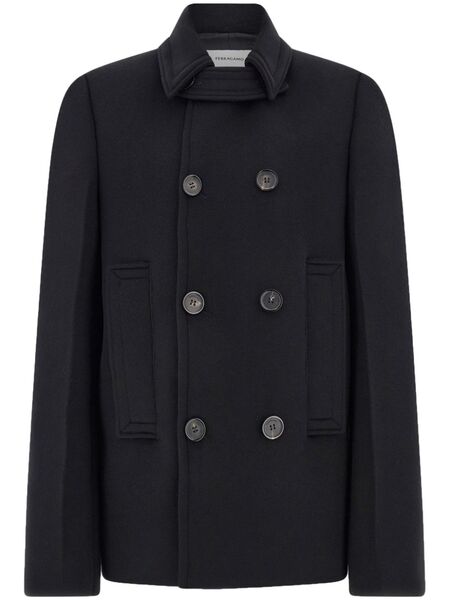  Ferragamo Virgin Wool-blend Peacoat - Black 