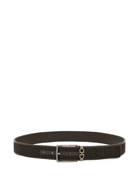  Ferragamo Woven-texture Belt - Brown 