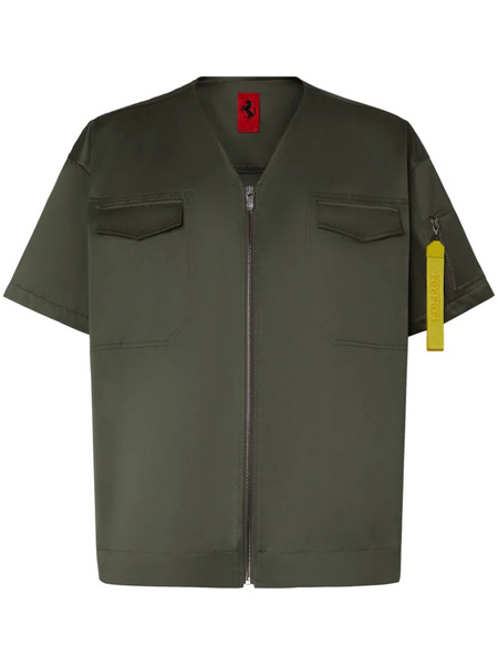  Ferrari Keyring-attachment Zip-fastening Shirt - Green 