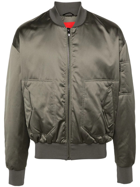  Ferrari Tape-detail Zip-up Bomber Jacket - Grey 