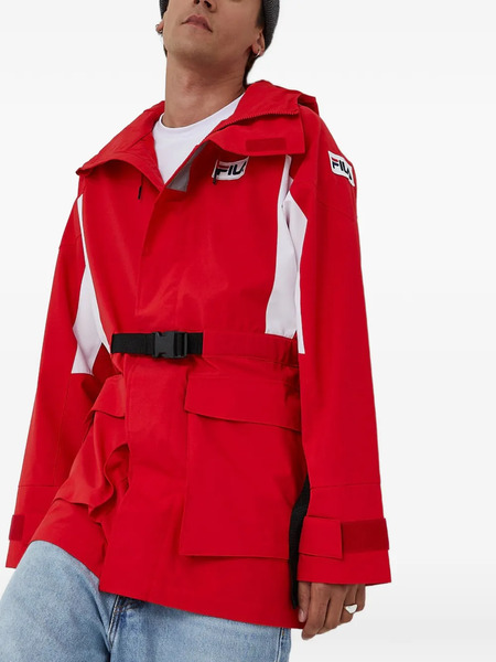 Fila Hooded Belted Jacket - Red 