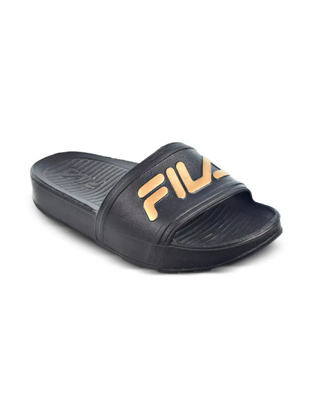  Fila Kids Sleek Lt black/metallic Gold Slides 