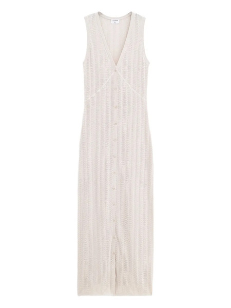  Filippa K V-neck Button-fastening Maxi Dress - Neutrals 