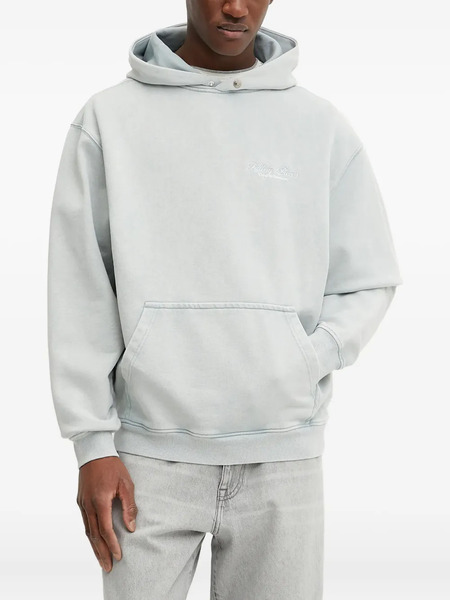  Filling Pieces Embroidered-logo Hoodie - Blue 