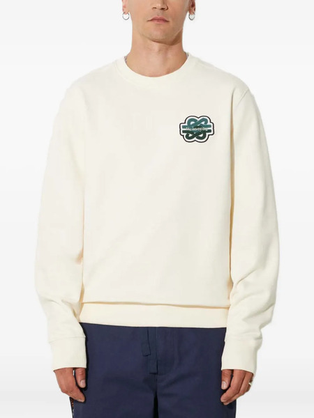  Filling Pieces Embroidered-patch Crew-neck Sweatshirt - White 