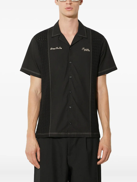  Filling Pieces Embroidered Textured Shirt - Black 