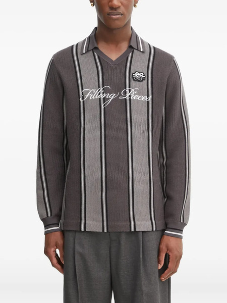 Filling Pieces Striped V-neck Sweater - Grey 