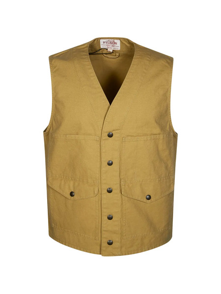  Filson Button Pocket Cotton Gilet - Yellow 