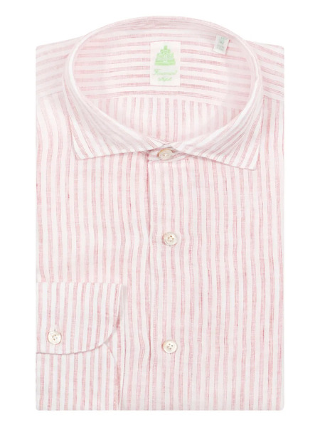  Finamore 1925 Napoli Striped Buttoned Shirt - White 