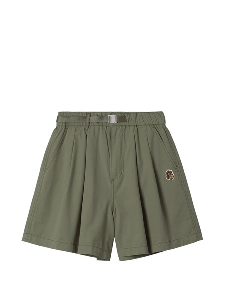  Fingercroxx Belted Pleated Shorts - Green 