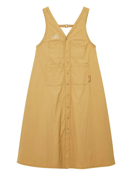  Fingercroxx Button-front Pocket Midi Dress - Yellow 