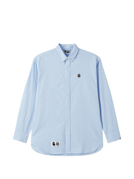  Fingercroxx Buttoned Logo-patch Shirt - Blue 