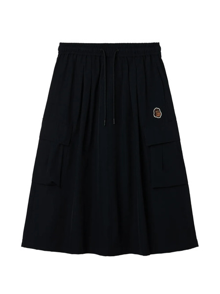  Fingercroxx Drawstring A-line Skirt - Black 