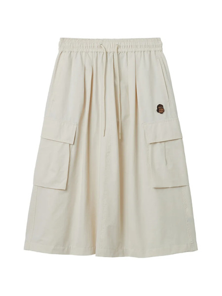 Fingercroxx Drawstring A-line Skirt - White 