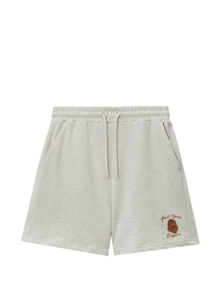  Fingercroxx Embroidery Drawstring Shorts - Neutrals 