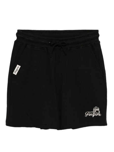  Fingercroxx Logo-embroidered Shorts - Black 