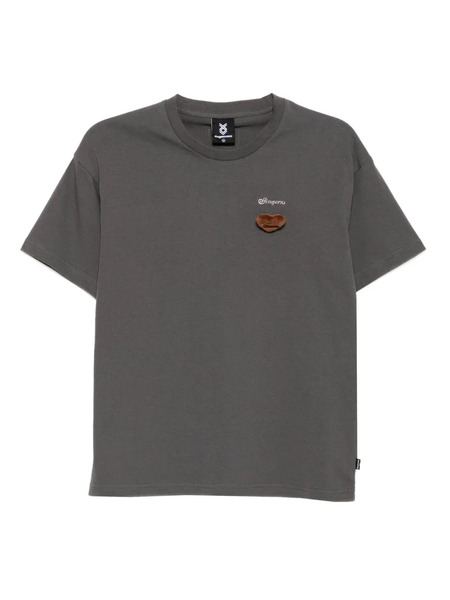  Fingercroxx Logo-embroidered T-shirt - Grey 
