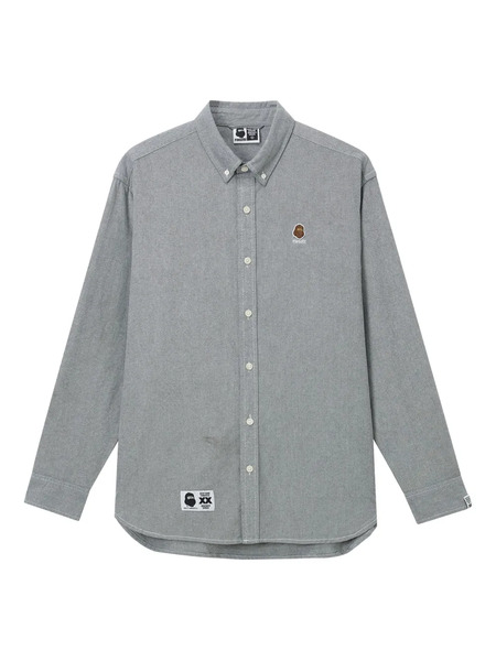  Fingercroxx Logo-patch Long-sleeve Shirt - Grey 